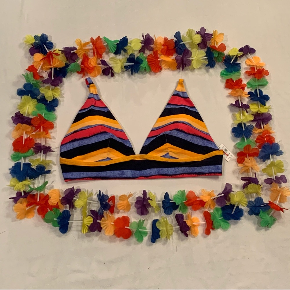 Aerie striped longline bikini